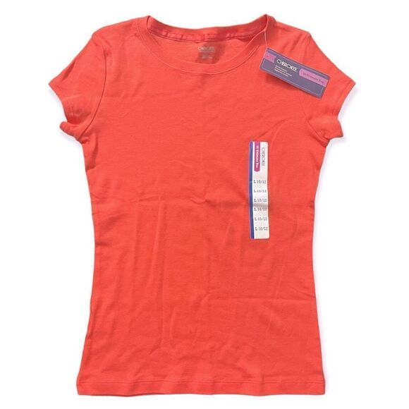 Cherokee Girl’s Solid Orange Cotton Short Sleeve Basic Ultimate Tee Large 10/12 - Picture 1 of 15
